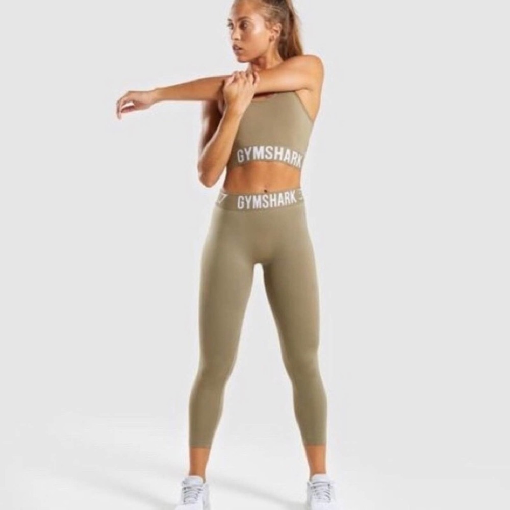 Gymshark Fit Seamless Cropped Legging Medium Green